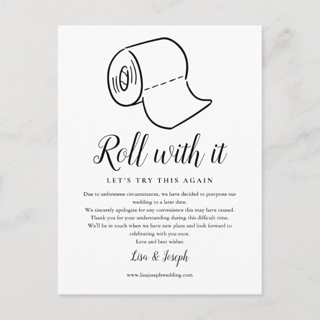 Carte Postale Faire-part Modifier la date reportée de la photo annulée (Devant)