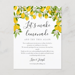Carte Postale Faire-part Modifier la date reportée photo des citrons annulé