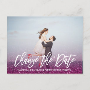 Carte Postale Faire-part MODIFIER LA Parties scintillant DE typographie DAT
