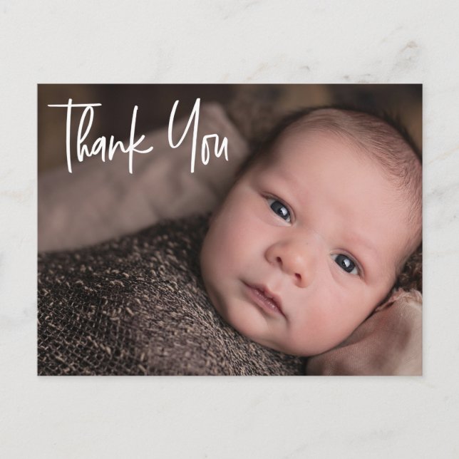 Carte Postale Faire-part Moments joyeux : Personnalisable Baby Merci Photo (Devant)