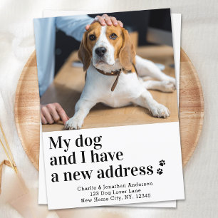 Carte Postale Faire-part Mon Chien et moi avons déménagé Nouvelle adresse A