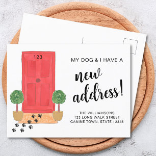 Carte Postale Faire-part Mon chien et moi avons une nouvelle adresse Déména