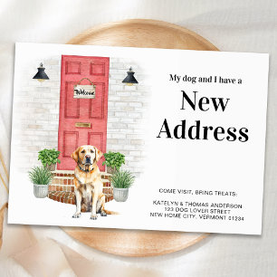 Carte Postale Faire-part Mon chien et moi Nouvelle adresse Labrador jaune D