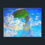 Carte Postale Faire-part Monet Woman avec un parasol<br><div class="desc">Une carte postale de portrait de famille avec Camille,  la femme de Claude Monet,  tenant un parasol,  et son fils Jean,  se promenant dans un champ vert vif soufflé par le vent pendant une journée d’été. Un grand cadeau Monet pour les amateurs d'impressionnisme et d'art français.</div>