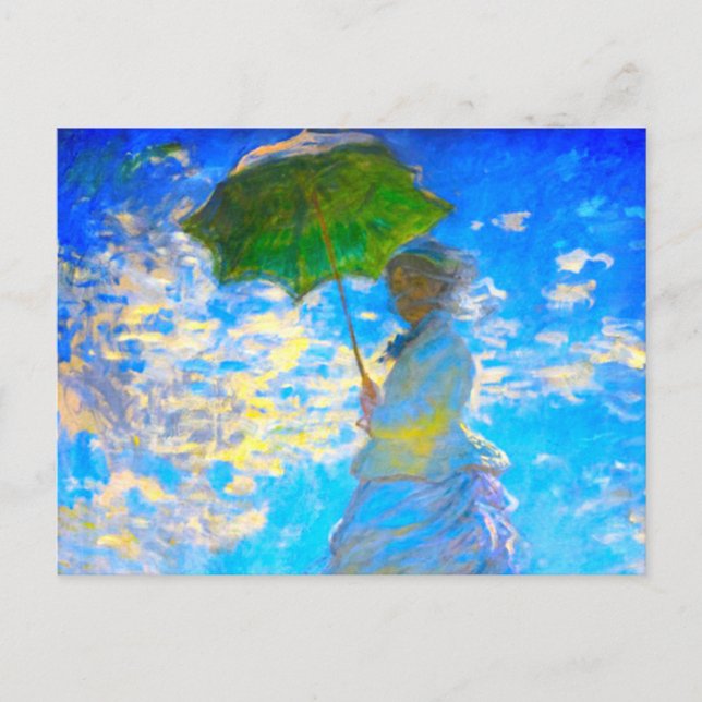 Carte Postale Faire-part Monet Woman avec un parasol (Devant)