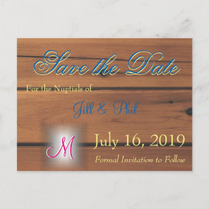 Carte Postale Faire-part Monogramme 3d de mur de grange