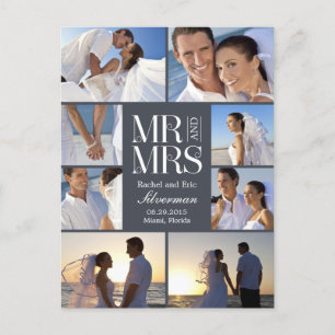 Carte Postale Faire-part Montage de mariage Annonce de mariage - Gris