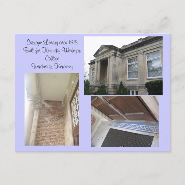 Carte Postale Faire-part Montrer son âge... Bibliothèque Carnegie (Devant)