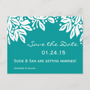 Carte Postale Faire-part Motif de mariage floral tamponné