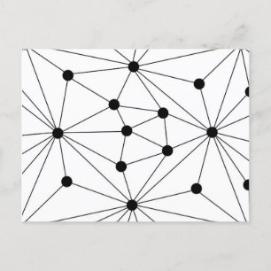 Carte Postale Faire-part motif géométrique Abstrait - noir et blanc.