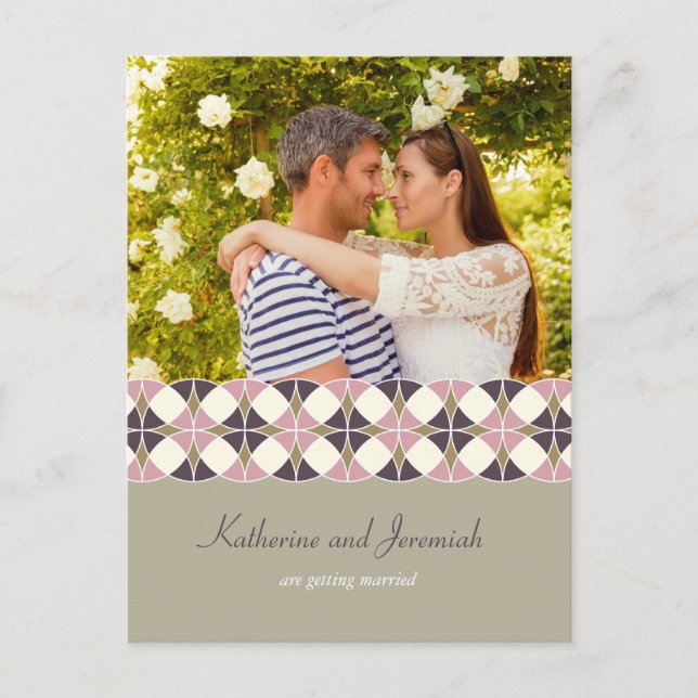 Carte Postale Faire-part Motif géométrique Art déco Photo Enregistrer la da (Devant)