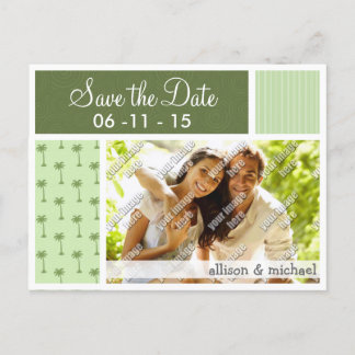 Carte Postale Faire-part Motif Tropical Palm Tree