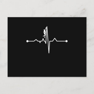 Carte Postale Faire-part Mountain Climber Heartbeat Rock Climbing Lover Gra