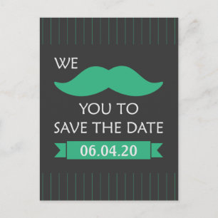 Carte Postale Faire-part Moustache Enregistrer la date