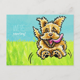 Carte Postale Faire-part Moved Moving Cute Dog Annonces de nouvelle adresse