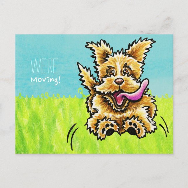 Carte Postale Faire-part Moved Moving Cute Dog Annonces de nouvelle adresse (Devant)