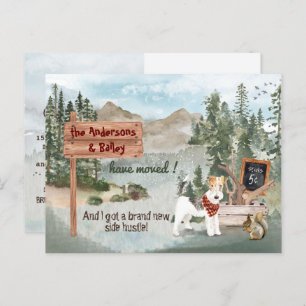 Carte Postale Faire-part Moving Wire Haired Fox Terrier Dog Nouvelle adress