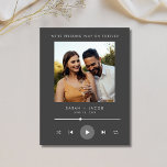 Carte Postale Faire-part Music Player Photo Wedding Enregistrer la date<br><div class="desc">Montez le volume sur l'amour avec notre Music Player Photo Wedding Enregistrer la Date! Conçue pour les couples qui veulent mettre en valeur leur style unique, cette carte moderne et ludique est dotée d’une disposition de lecteur de musique épurée et du message : "Nous pressons le jeu pour toujours." Personnalisez-le...</div>