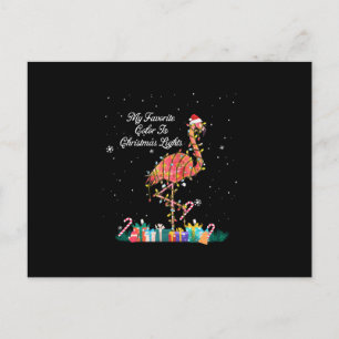 Carte Postale Faire-part My favorite Is Christmas Lights Costume Flamingo