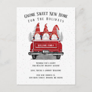 Carte Postale Faire-part Nain Doux Nouvelle Maison Camion Rouge Vintage Dém