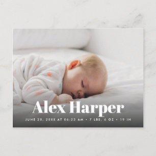 Carte Postale Faire-part Naissance classique de collage de photo