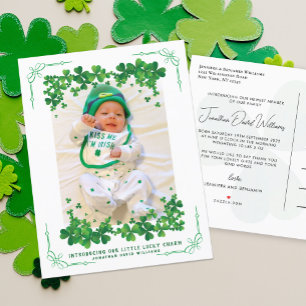 Carte Postale Faire-part Naissance de la photo de la Saint Patrick