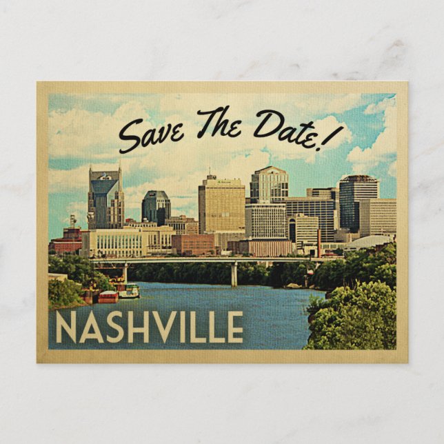 Carte Postale Faire-part Nashville Sauvez La Date Tennessee (Devant)