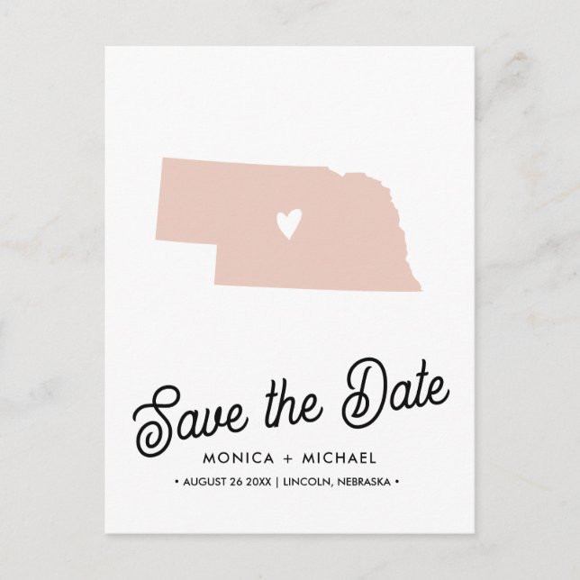Carte Postale Faire-part NEBRASKA State Destination Mariage N'IMPORTE QUELL (Devant)