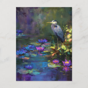 Carte Postale Faire-part Nénuphar enchanté de l'étang Nature Aquarelle