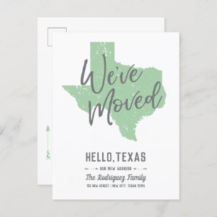 Carte Postale Faire-part Neo Mint Nous avons déménagé - Texas