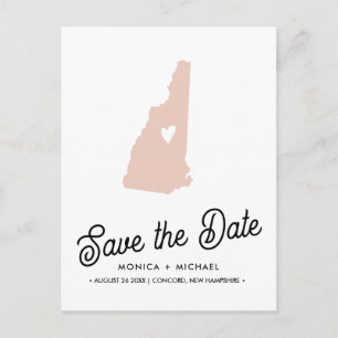 Carte Postale Faire-part NEW HAMPSHIRE State Destination Mariage N'IMPORTE 