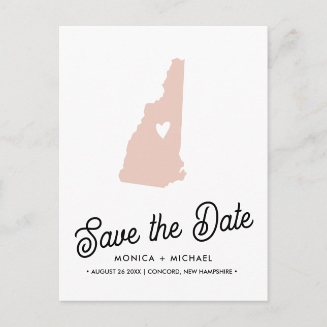 Carte Postale Faire-part NEW HAMPSHIRE State Destination Mariage N'IMPORTE  (Devant)