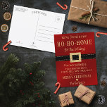 Carte Postale Faire-part New Ho Ho Home For The Holidays Moving Holiday<br><div class="desc">Celebrate in style with these trendy new home moving announcement postcards. The design is easy to personalize with your own wording and your family and friends will be thrilled when they receive these fabulous change of address announcement postcards.</div>