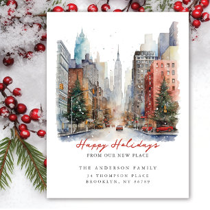 Carte Postale Faire-part New York City Christmas New Adresse