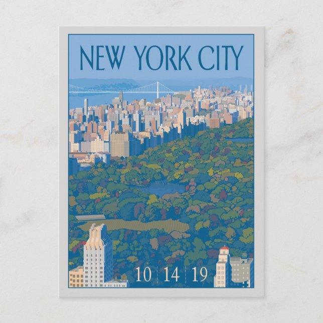 Carte Postale Faire-part New York City | Sauvegarder la date (Devant)