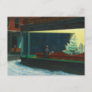 Carte Postale Faire-part Nighthawks à Noël