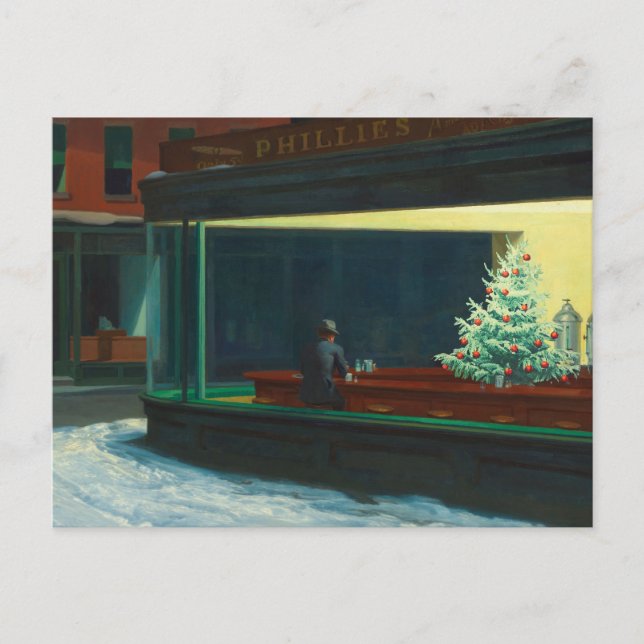 Carte Postale Faire-part Nighthawks à Noël (Devant)