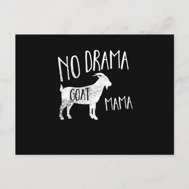 Carte Postale Faire-part No Drama Chèvre Mama - Drôle Chèvre Maman T-Shirt  (Devant)