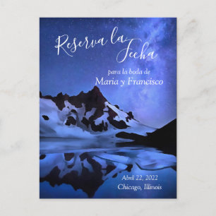 Carte Postale Faire-part Noche Estrellada en las Montañas Reserva la Fecha