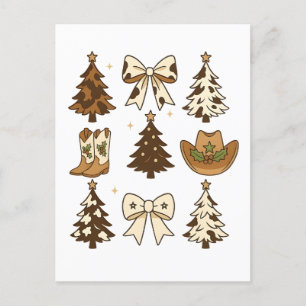 Carte Postale Faire-part Noël Boot Cowboy Père Noël Occidentale Noël
