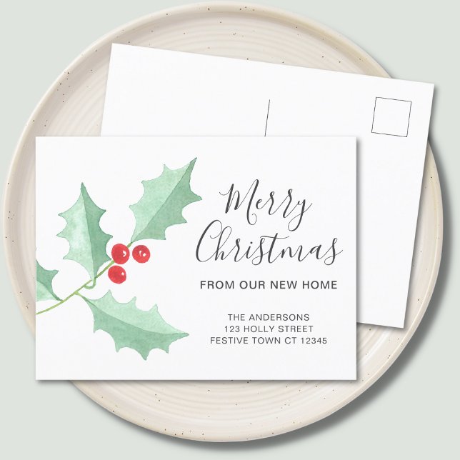 Carte Postale Faire-part Noël Holly Moving (Créateur téléchargé)