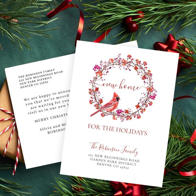 Carte Postale Faire-part Noël nouvelle maison pour les vacances déménager (Créateur téléchargé)