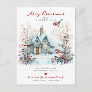 Carte Postale Faire-part Noël serein en déménagement