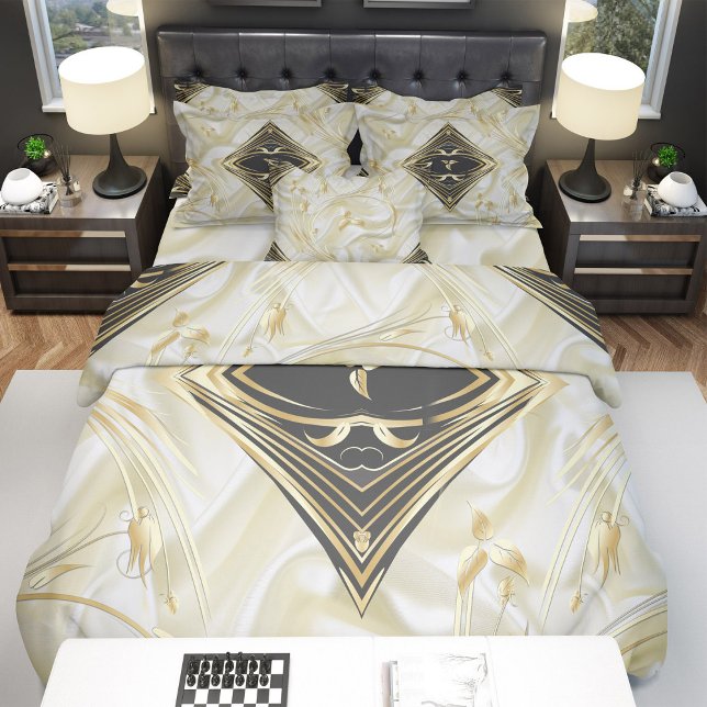 Carte Postale Faire-part Noir avec or sur la soie de champagne Enregistrer  (Créateur téléchargé)