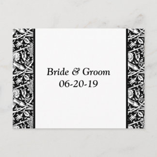 Carte Postale Faire-part Noir Blanc Damask Personnalisable Enregistrer Les