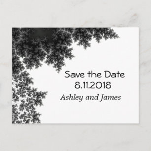 Carte Postale Faire-part Noir et blanc Enregistrer la date