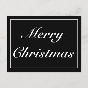 Carte Postale Faire-part Noir moderne minimaliste Joyeux voeux de Noël