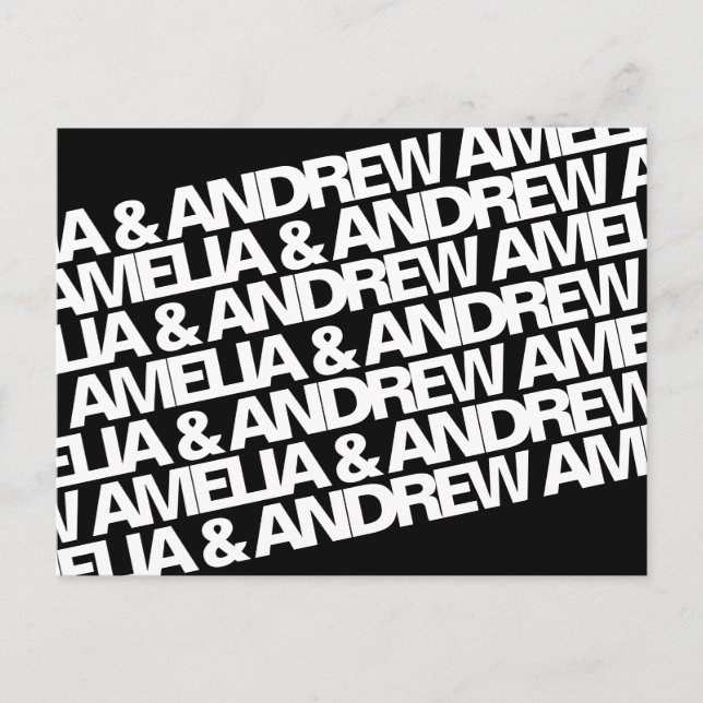 Carte Postale Faire-part Nom moderne Mariage Enregistrer la date (Devant)