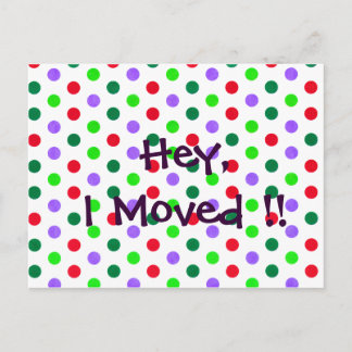 Carte Postale Faire-part Notifications de nouvelle maison amusante à pois