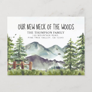 Carte Postale Faire-part Notre nouveau cou de l'aquarelle mobile de Woods